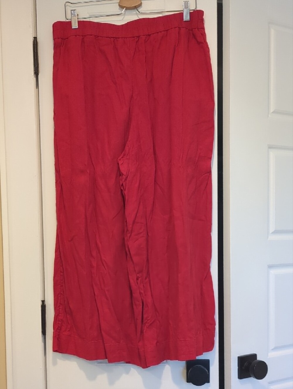 SHIRT ONLY - a new day Linen Red Two-Piece Jumpsuit with Tie Front - Picture 7 of 7